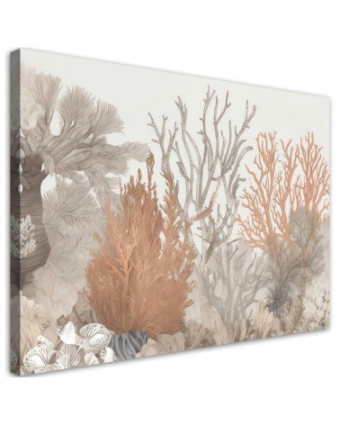 Boho beige painting - Sea plants | FEEBY