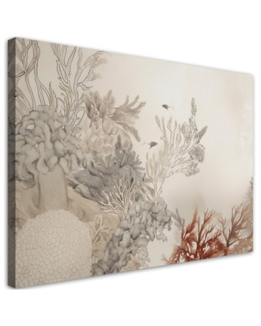 Canvas print for living room boho - Marine fishes and plants | FEEBY