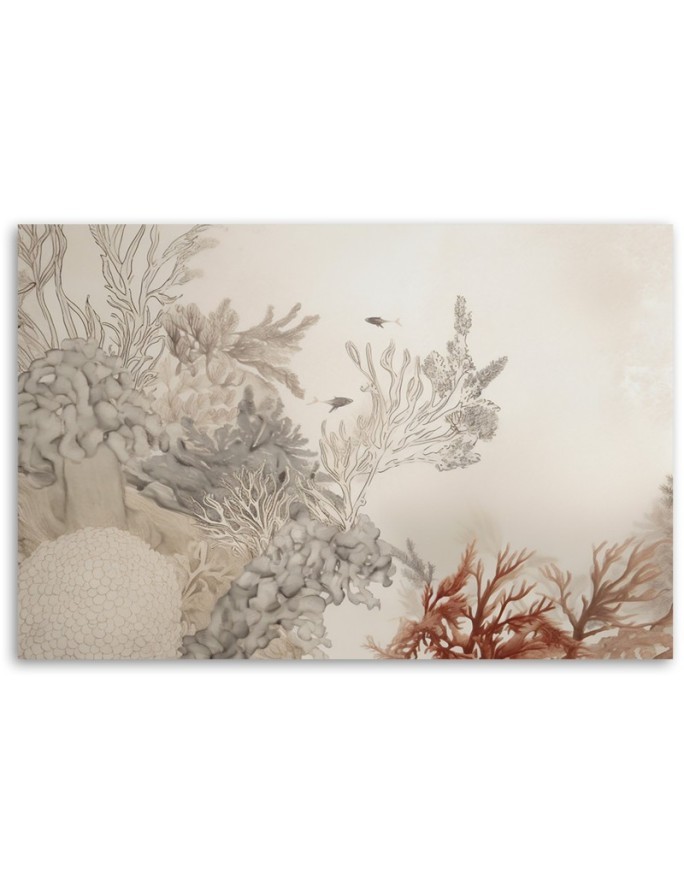Canvas print for living room boho - Marine fishes and plants | FEEBY