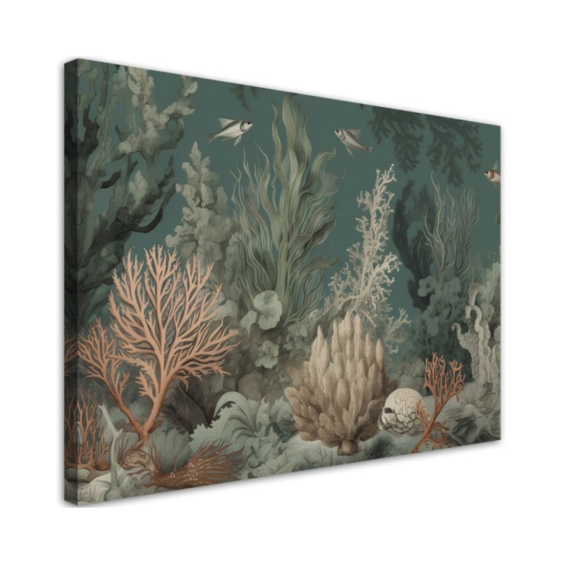 Leinwandbild - für das Badezimmer - Korallen und Fische | Feeby