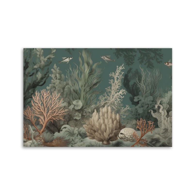 Leinwandbild - für das Badezimmer - Korallen und Fische | Feeby