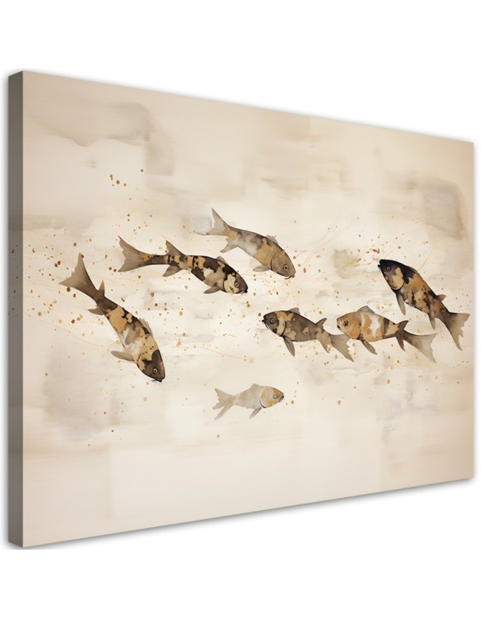 Wandbild für Wohnzimmer - Boho - Koi-Fische | Feeby