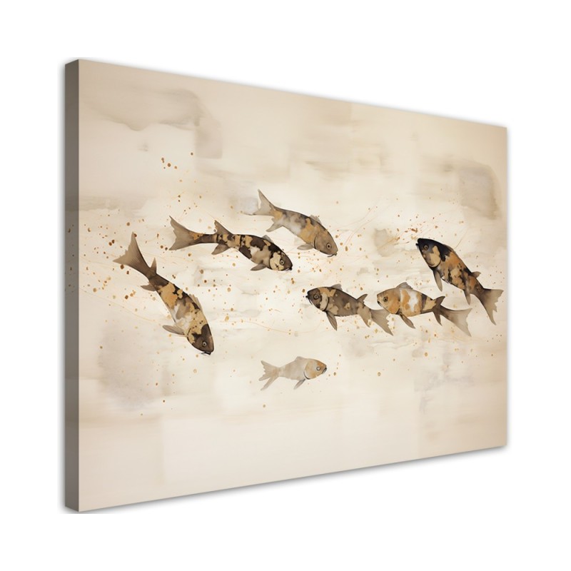 Wandbild für Wohnzimmer - Boho - Koi-Fische | Feeby