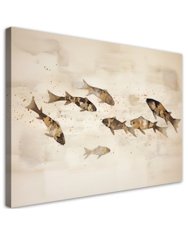 Wandbild für Wohnzimmer - Boho - Koi-Fische | Feeby