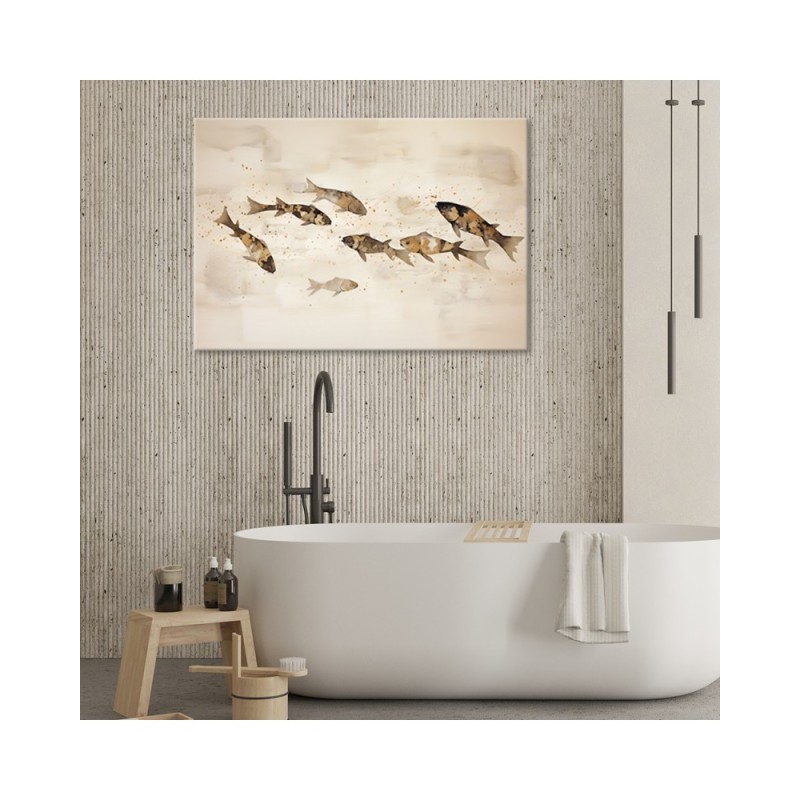 Wandbild für Wohnzimmer - Boho - Koi-Fische | Feeby