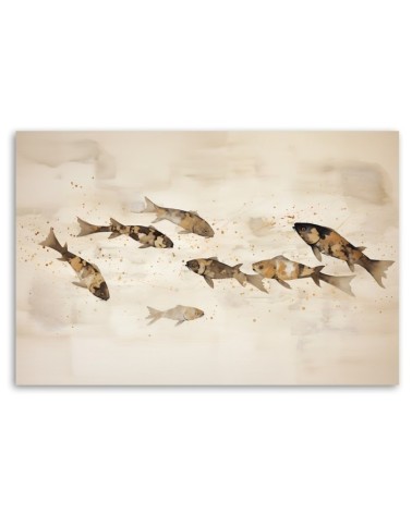 Wandbild für Wohnzimmer - Boho - Koi-Fische | Feeby