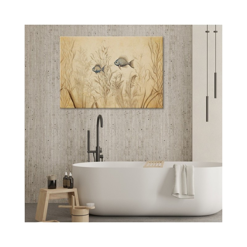 Leinwandbild - Fische im Boho-Stil beige | Feeby