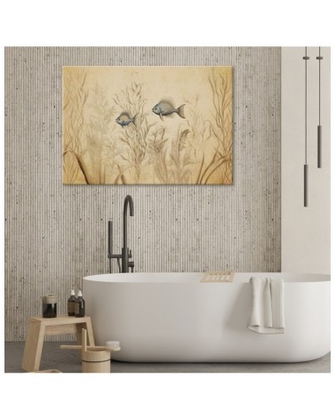 Leinwandbild - Fische im Boho-Stil beige | Feeby