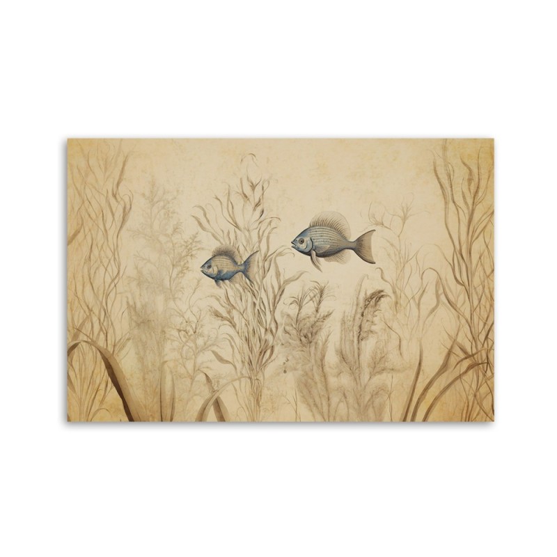 Leinwandbild - Fische im Boho-Stil beige | Feeby