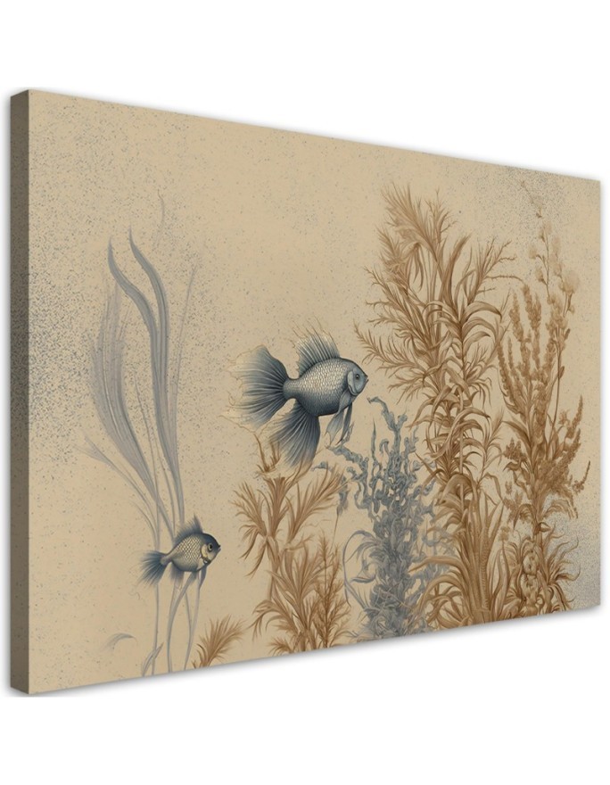 Canvas print for living room ai - Fish and sea plants | FEEBY