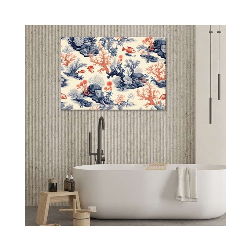 Leinwandbild modern - AI Korallen und Fische | Feeby