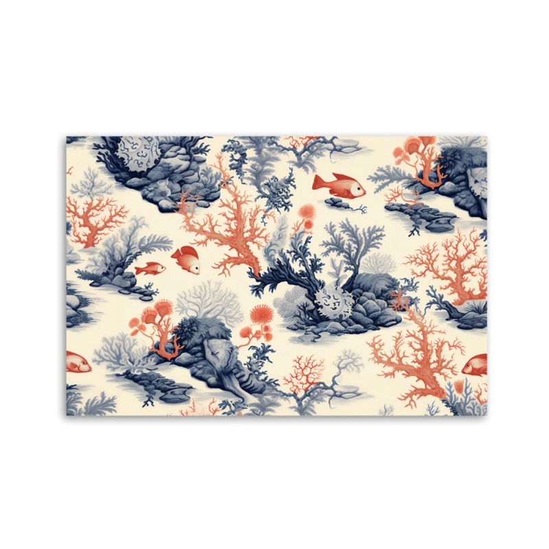 Leinwandbild modern - AI Korallen und Fische | Feeby