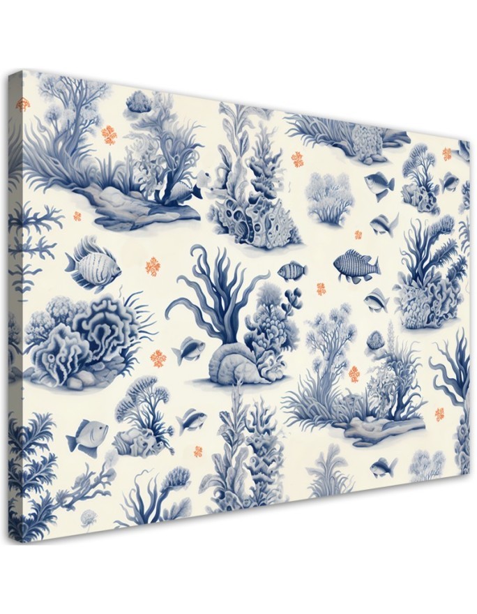 Leinwandbild - Korallen und Fische AI | Feeby