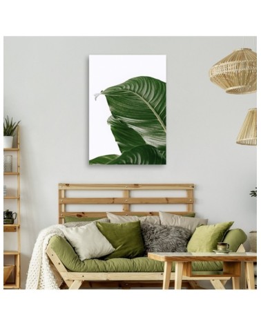 Wandbild für Wohnzimmer - Grünes Blatt natur botanisch | Feeby