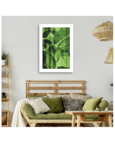 Leinwandbild - Grüne Blätter im Makromaßstab | Feeby