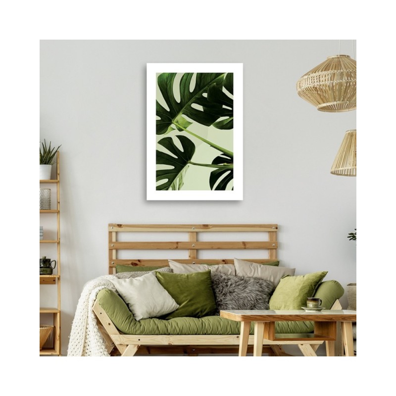 Modernes Wandbild - Grüne monstera Blätter | Feeby