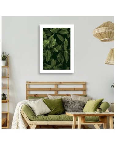 Wandbild für Wohnzimmer - Grüne Blätter | Feeby