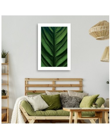 Leinwandbild - Grünes Blatt Makro | Feeby