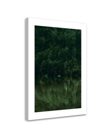 Canvas painting - Green forest by a lake | FEEBY