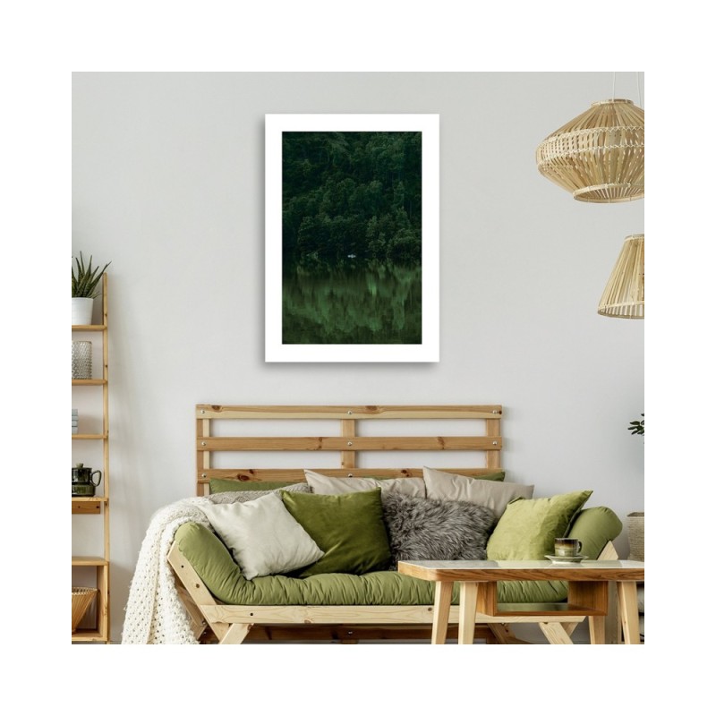 Bild auf Leinwand - Grüner Wald am See | Feeby