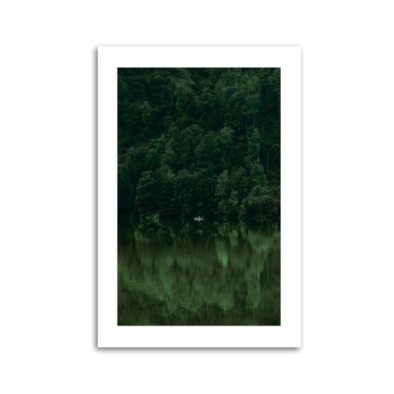 Bild auf Leinwand - Grüner Wald am See | Feeby