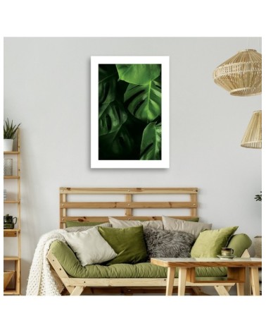 Leinwandbild modern - Tautropfen auf Monstera-Blättern | Feeby