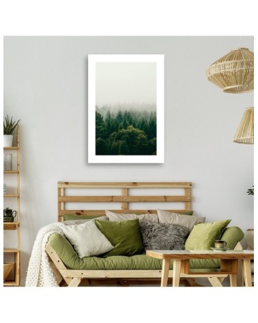 Bild auf Leinwand - Grüner Wald im Nebel | Feeby