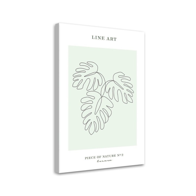 Modernes Wandbild - Blätter - Line Art | Feeby
