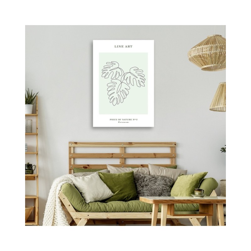 Modernes Wandbild - Blätter - Line Art | Feeby