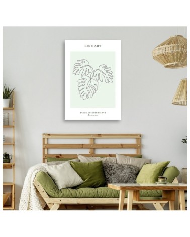 Modernes Wandbild - Blätter - Line Art | Feeby