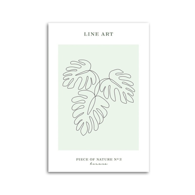 Modernes Wandbild - Blätter - Line Art | Feeby