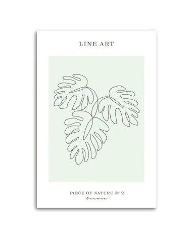 Modernes Wandbild - Blätter - Line Art | Feeby