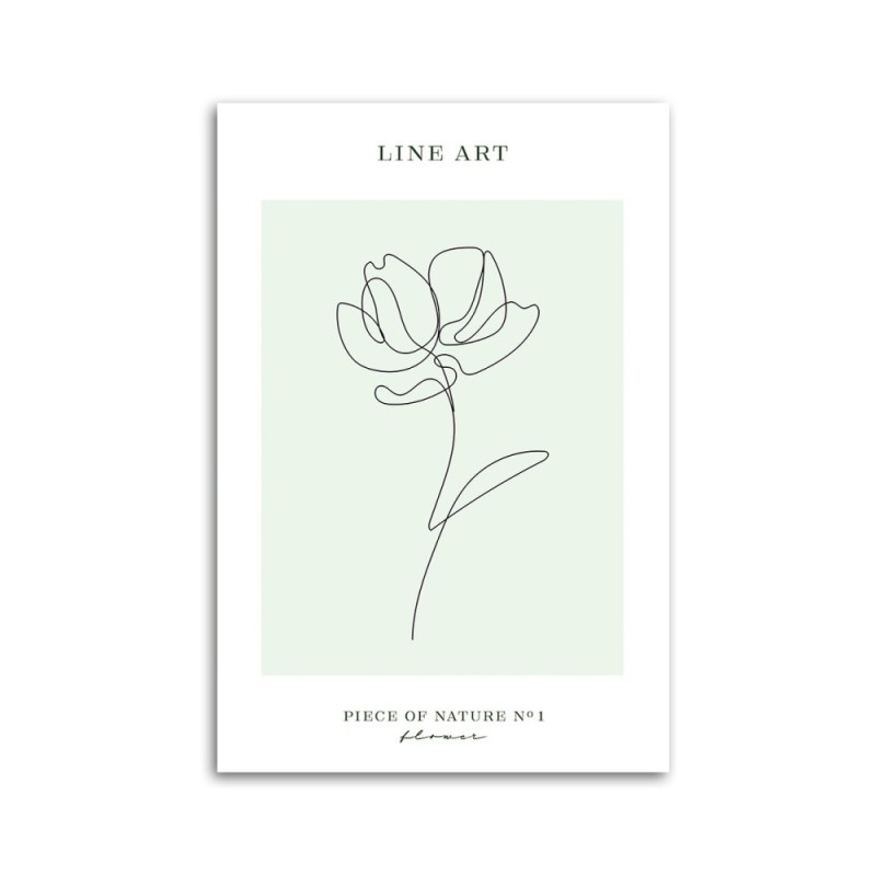 Leinwandbild - Blume - Line Art | Feeby