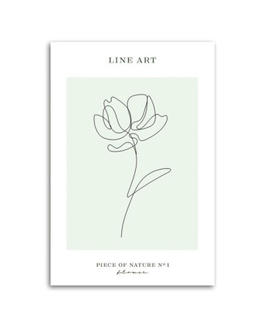 Leinwandbild - Blume - Line Art | Feeby