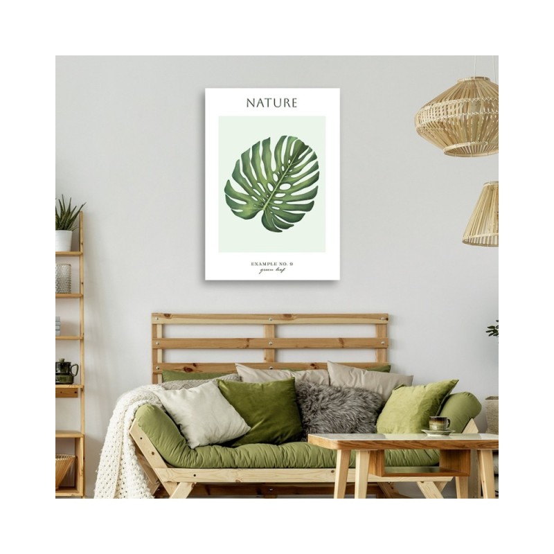 Dekoratives Leinwandbild - Grünes Blatt - Natur | Feeby