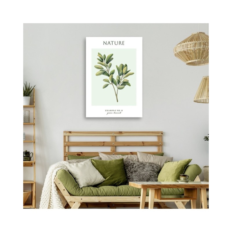 Modernes Wandbild - Grüner Zweig - Natur | Feeby