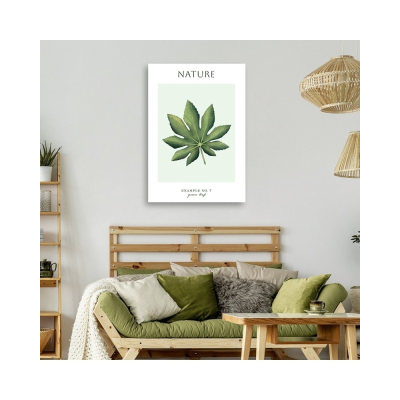 Wandbild für Wohnzimmer - Grünes Blatt - Natur | Feeby
