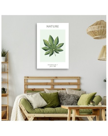 Wandbild für Wohnzimmer - Grünes Blatt - Natur | Feeby