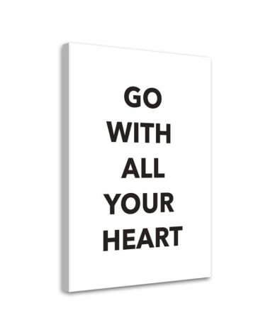 Canvas painting - Inscription With all my heart in English | FEEBY