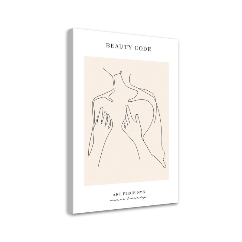 Wandbild für Wohnzimmer - Menschlicher Körper - Line Art | Feeby