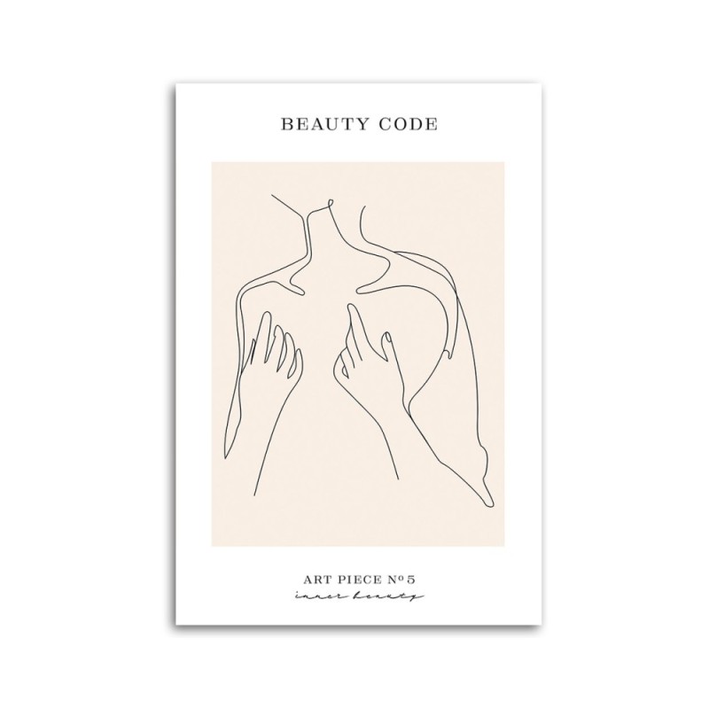 Wandbild für Wohnzimmer - Menschlicher Körper - Line Art | Feeby