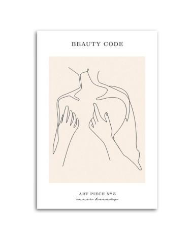 Wandbild für Wohnzimmer - Menschlicher Körper - Line Art | Feeby