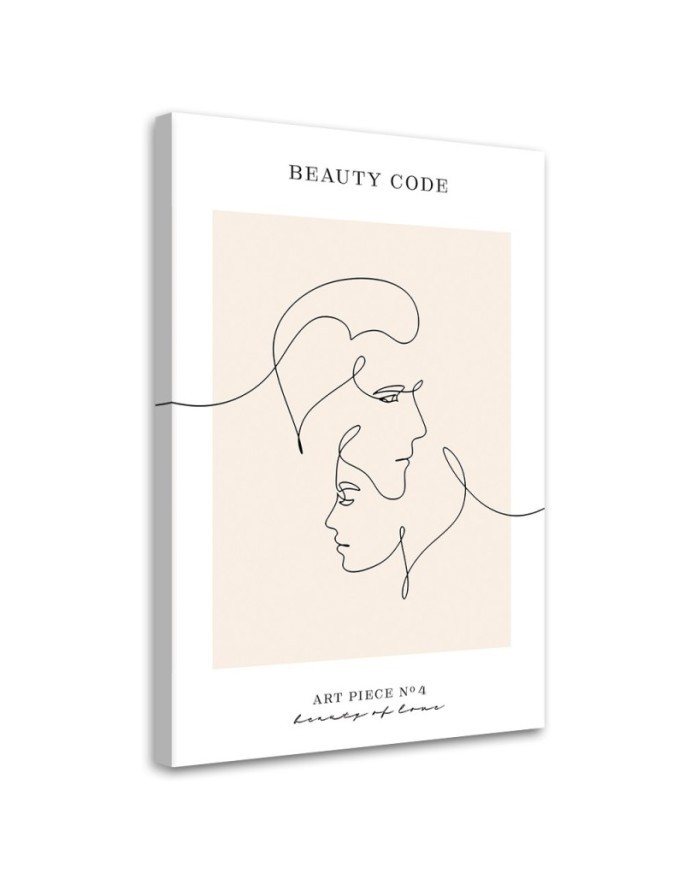 Leinwandbild - Verliebtes Paar - Line Art | Feeby