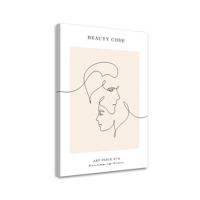 Leinwandbild - Verliebtes Paar - Line Art | Feeby