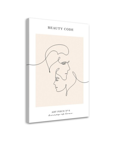 Leinwandbild - Verliebtes Paar - Line Art | Feeby