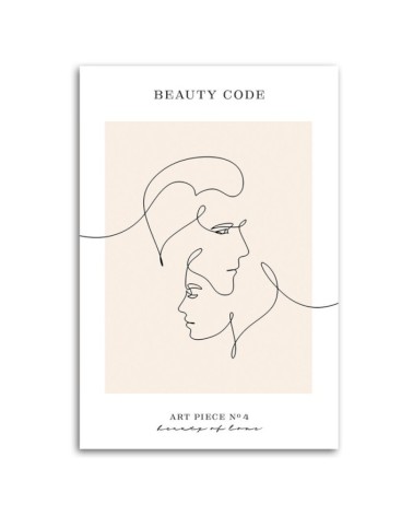 Leinwandbild - Verliebtes Paar - Line Art | Feeby