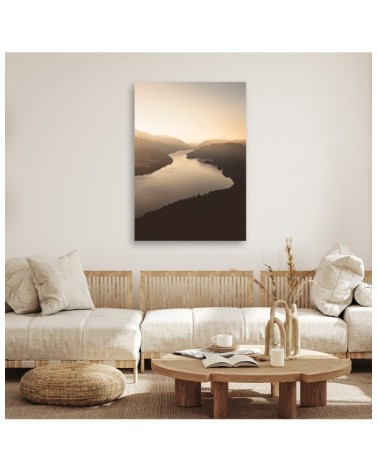 Bild auf Leinwand - Sonnenuntergang über dem Fluss | Feeby