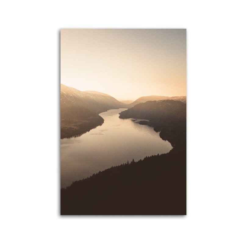 Bild auf Leinwand - Sonnenuntergang über dem Fluss | Feeby