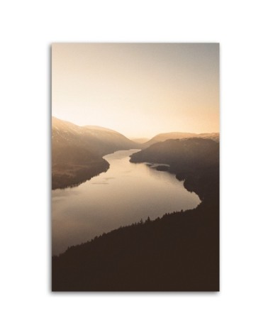 Bild auf Leinwand - Sonnenuntergang über dem Fluss | Feeby