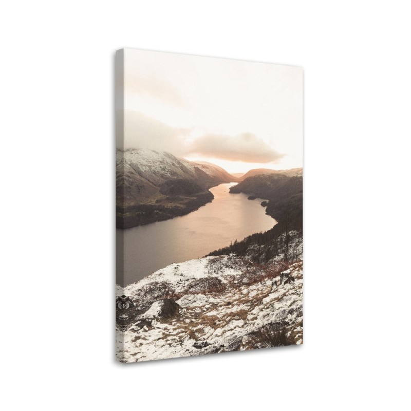 Leinwandbild - Wald am Fluss | Feeby